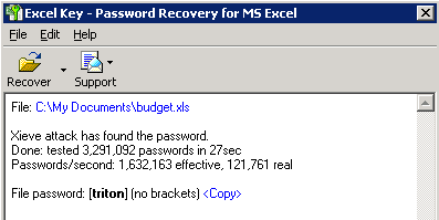 excel password recovery