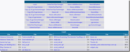 directory listing html table