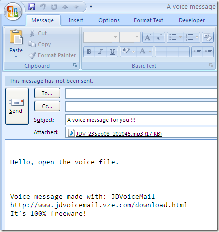 email voice message