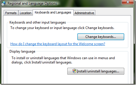 change keyboard language vista