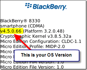 find blackberry os version