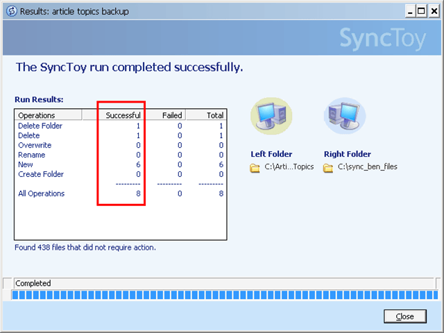 sync two folders