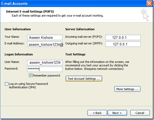 yahoo pop3 outlook 2003