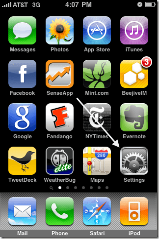 iPhone home screen