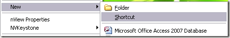 create new shortcut