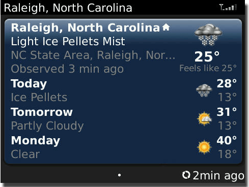 BeWeather free for the Blackberry