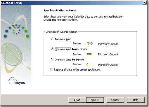 Choose synchronization type.