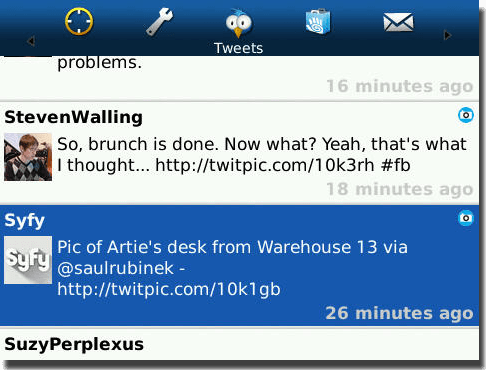 TweetCaster for the Blackberry
