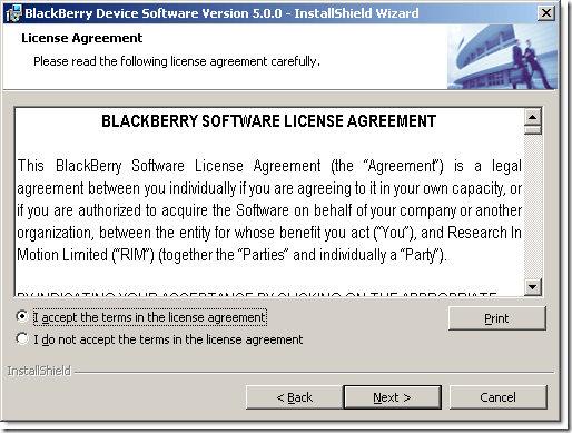 Accept the license agreement. 