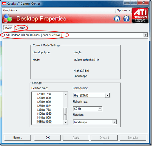 ATI's Catalyst Control Center Main Window