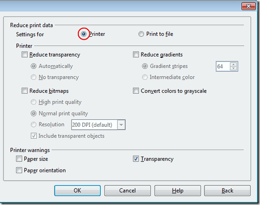 Reduce Print Data in OpenOffice Writer