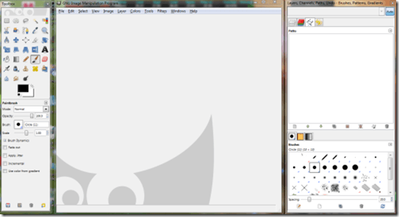 Gimp Default Windows