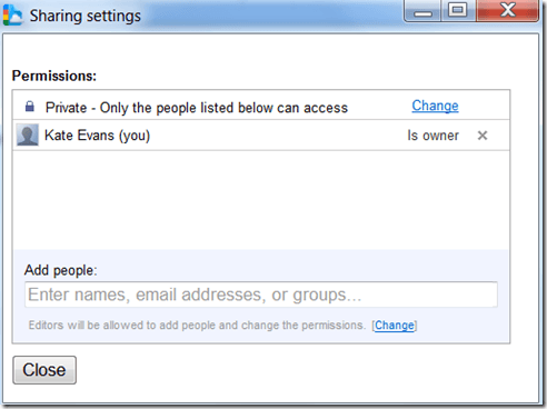 share settings