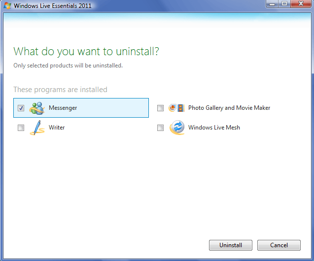 Windows Live Messenger Deinstallieren Vista