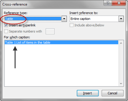 Table Reference