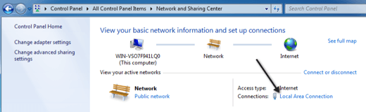 network sharing center