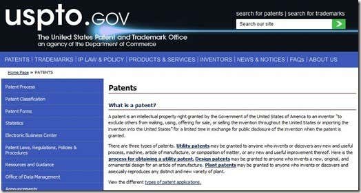 US Patent Website