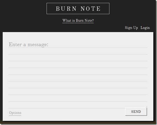 Burn Note Website