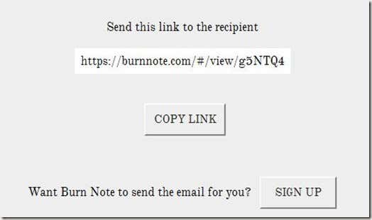 Copy Link Burn Note