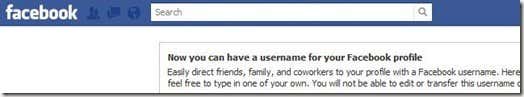 Setup Facebook Username