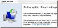 System Restore Window