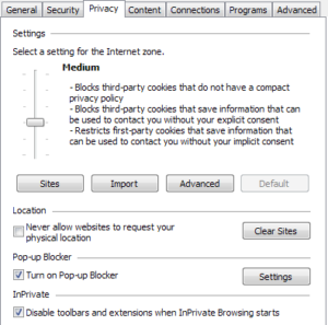 enable cookies in internet explorer 10
