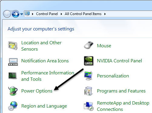 Configure Power Options In Windows 7/8/8.1
