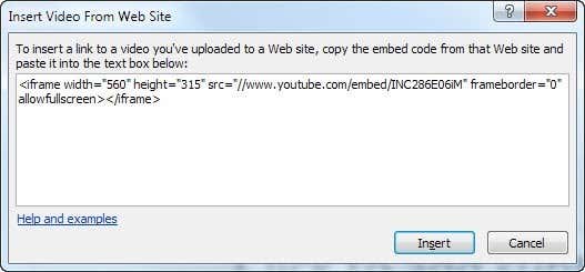 embed youtube link in powerpoint 2013