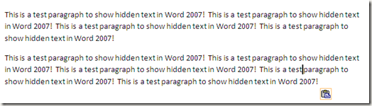 word for mac show hidden text