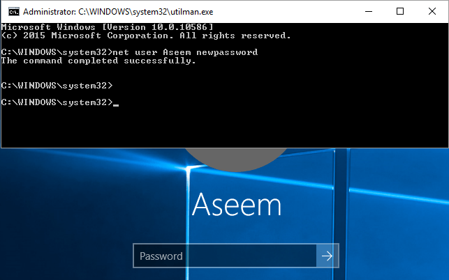 windows 10 password reset tool for another computetr