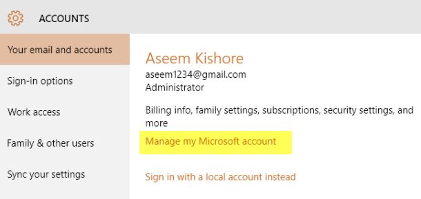 changing name on microsoft account