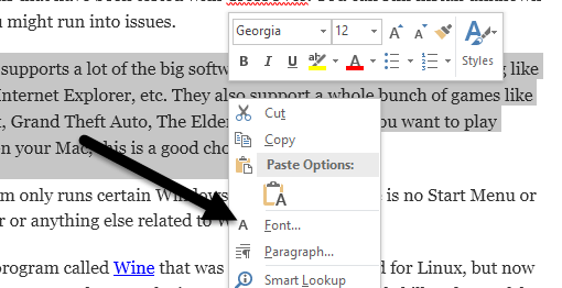 how toadd small caps in word