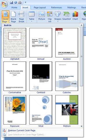 Add a Cover Page to a Word Document