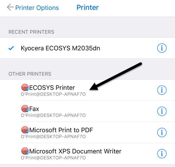 handyprint not showing up in airprint