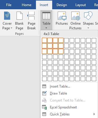insert rows in a table in word for mac 2011