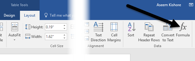 How To Create And Use Formulas In Tables In Word