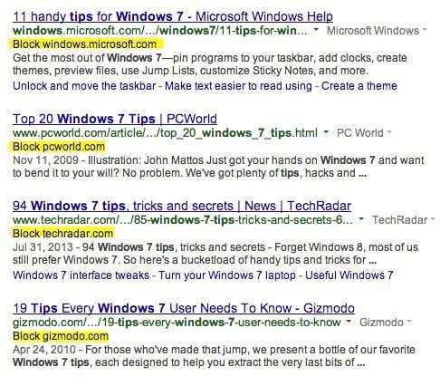 How to Block Certain Websites From Google Search Results