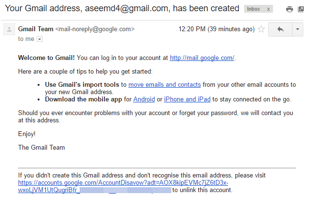 check when gmail account was created