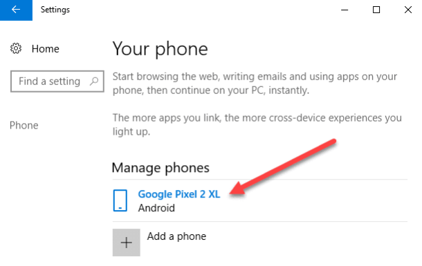 linking android to windows 10