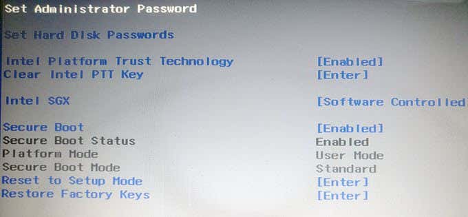 Resetting the BIOS image 2 - 6 - bios security