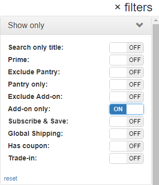 Search for Only Add On Items on Amazon - 60