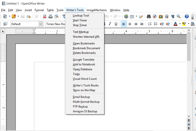 extension openoffice writer