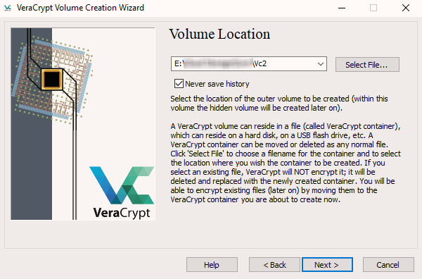 veracrypt delete volume