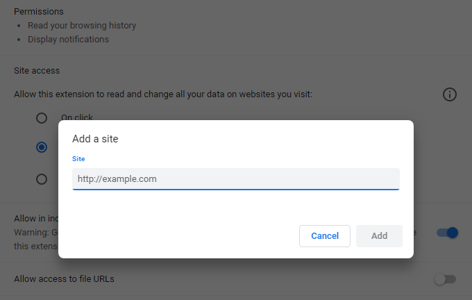 Change the Permissions of Chrome Extensions - 98