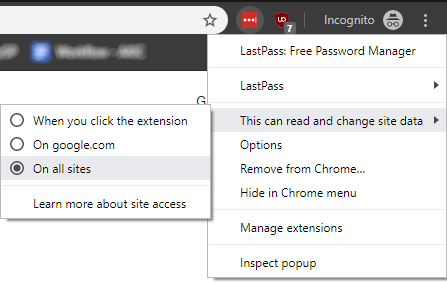 Change the Permissions of Chrome Extensions