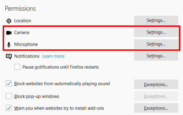 Firefox image 3 - firefox-camera-mic-settings