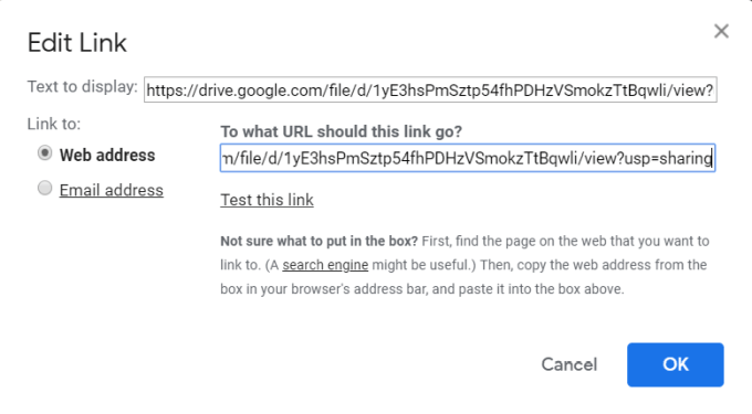 how to send google drive link