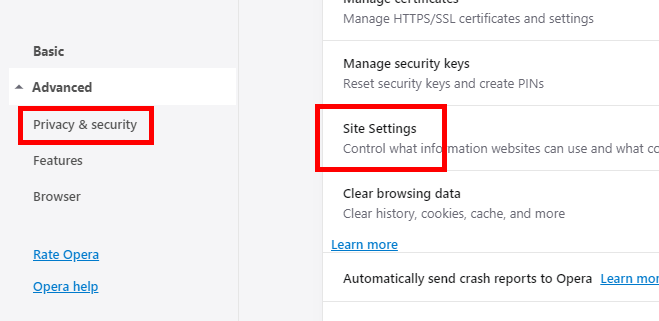 Opera image 2 - opera-privacy-security-site-settings