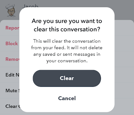 Change Snapchat Settings image 11 - snapchat-clear-conversations