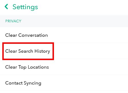 Change Snapchat Settings image 12 - snapchat-clear-search-history